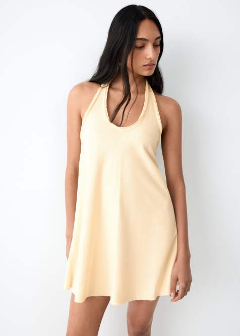 Mango Teen - Robe courte dos nu - Jaune beurre - view 1