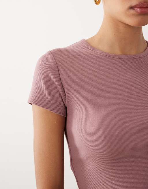 Mango – Teen – Rosa, kort t-shirt, 3 av 4