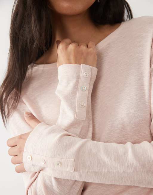 Mango Teen round neck long sleeve t-shirt in light pink, 3 of 4