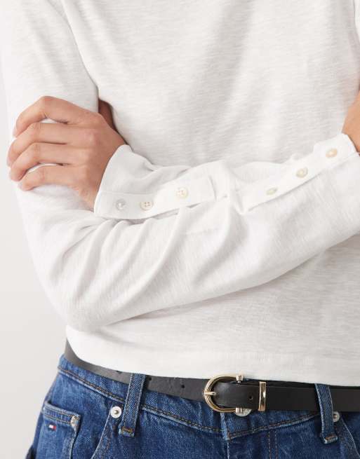 Mango Teen round neck long sleeve t-shirt in off white, 3 of 4