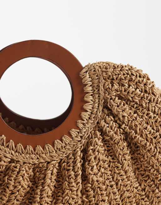 Mango - Teen - Sac à main effet tressé avec poignée supérieure - Marron, 3 de 4