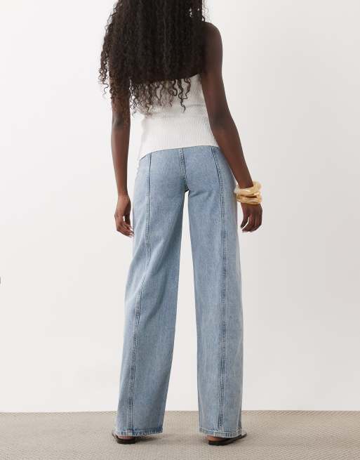 Mango Teen seam front straight jean in acid wash, 2 of 5