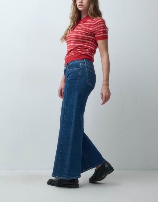 Mango Teen seam front straight jean in dark blue, 2 of 5