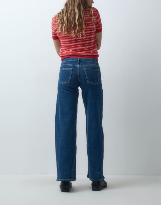 Mango Teen seam front straight jean in dark blue, 3 of 5