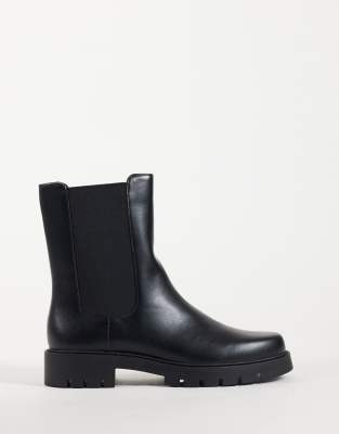 Mango Teen Sleek Chelsea Boot In Black