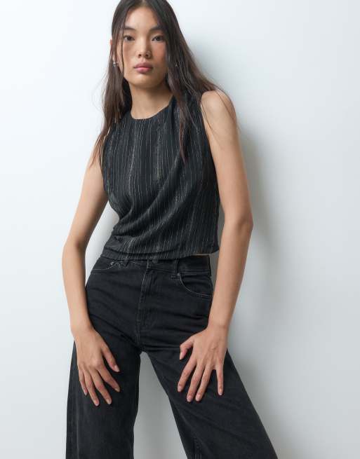 Mango Teen sleeveless embellished top in black, 5 of 5