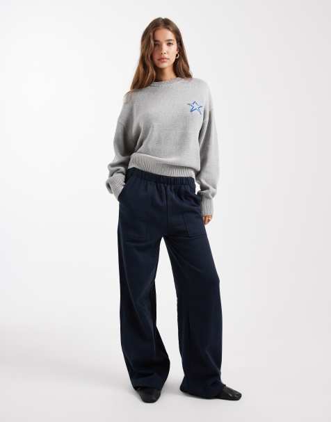 Mango Teen soft touch joggers in navy - view 1