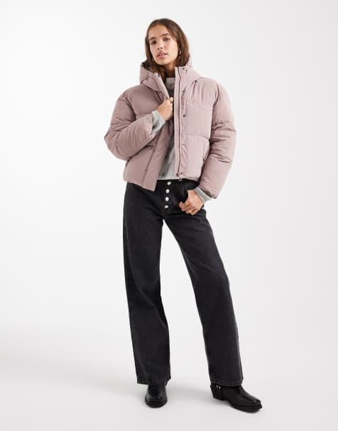 Mango Teen soft touch puffer jacker in pink - view 1