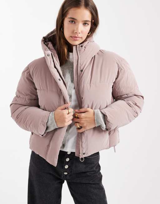 Mango Teen soft touch puffer jacker in pink , 2 of 4