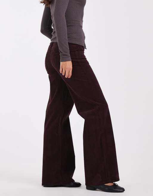 Mango Teen straight cord jean in burgundy, 2 of 5