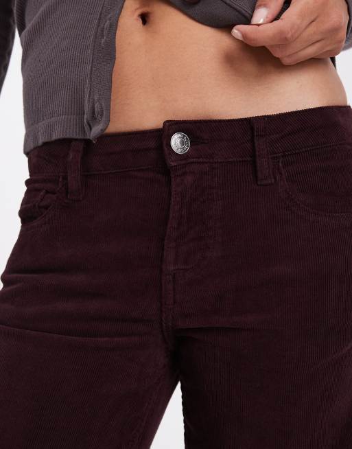 Mango Teen straight cord jean in burgundy, 3 of 5