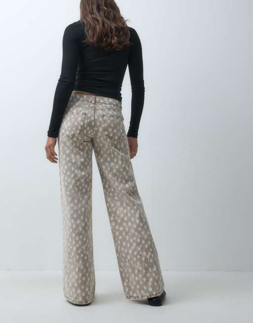 Mango Teen straight jean in beige deer print, 2 of 5