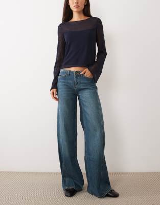 Mango Teen Straight Jean In Blue