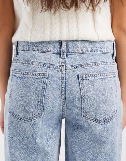 Mango Teen straight jean in light blue bandana print, 4 of 5