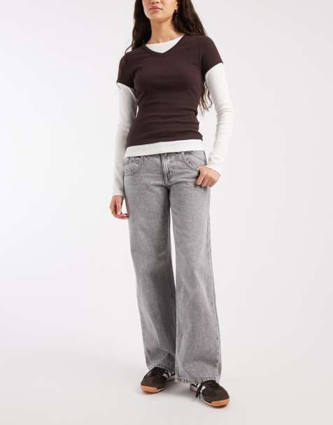 Mango Teen straight jean in light grey