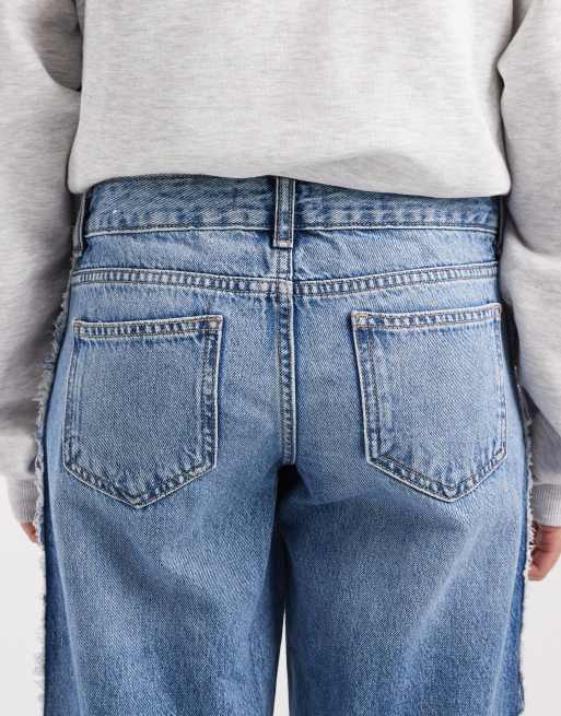 Mango Teen straight jean with frayed trim in light blue, 5 of 5