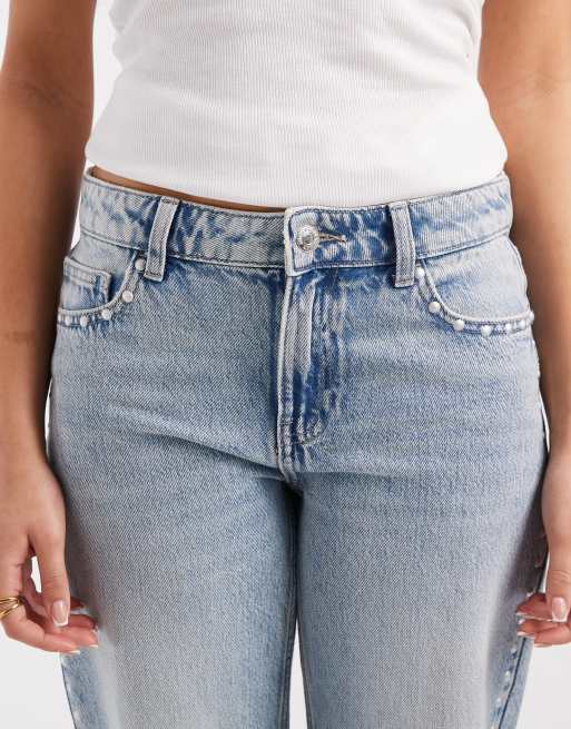 Mango Teen straight jean with stud detail in light blue, 5 of 5