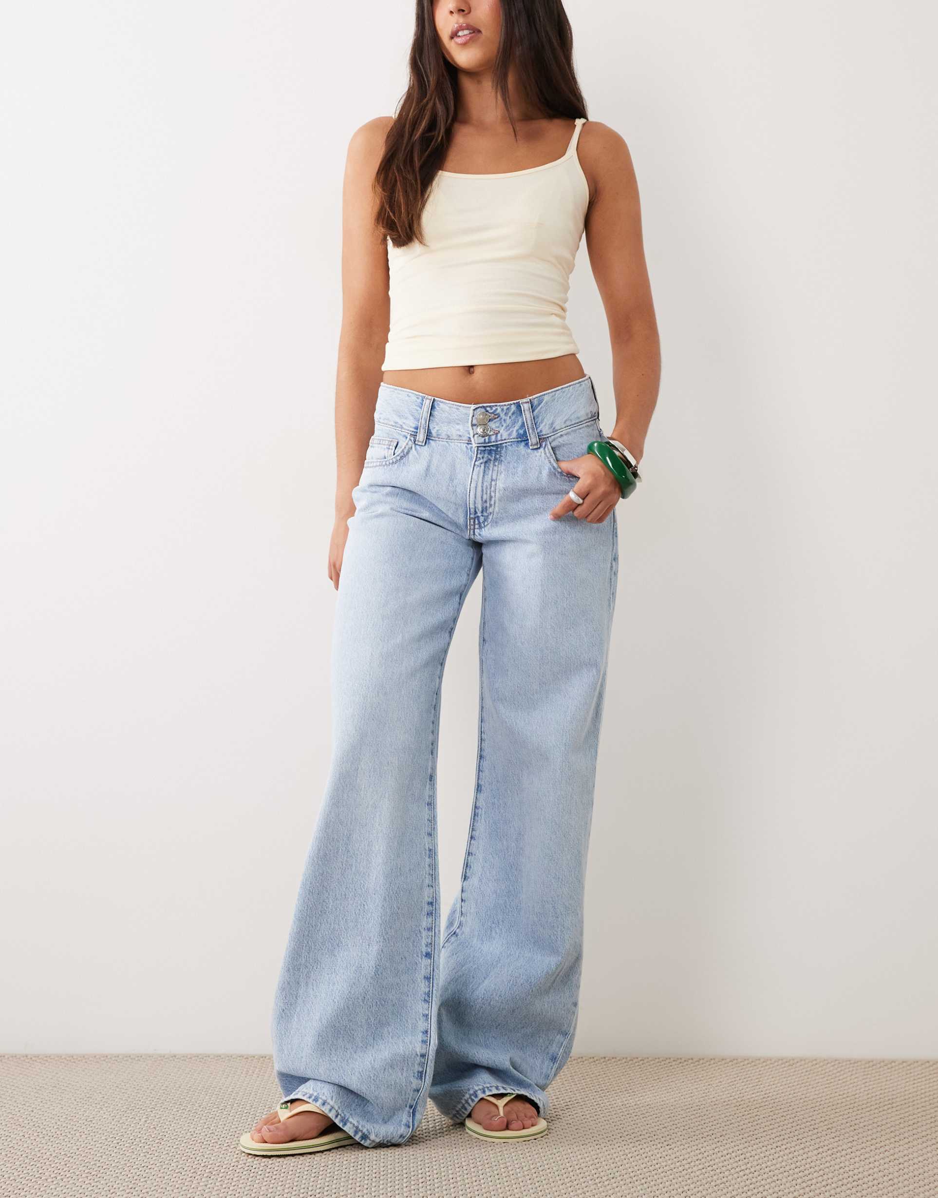 mango teen straight jeans in acid wash