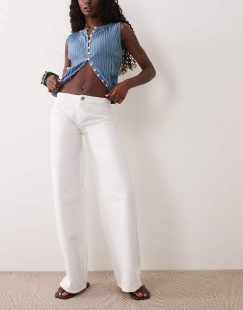Mango Teen straight leg jeans in white - view 1
