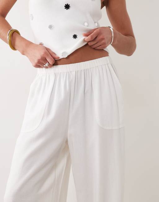 Mango Teen straight pants in white, 4 of 5