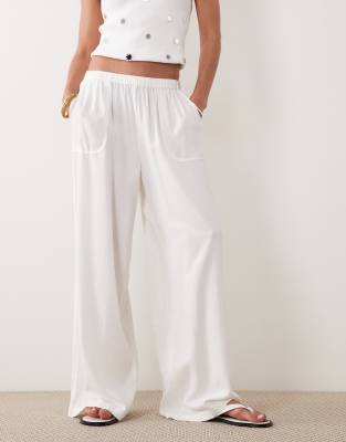Mango Teen straight trouser in white