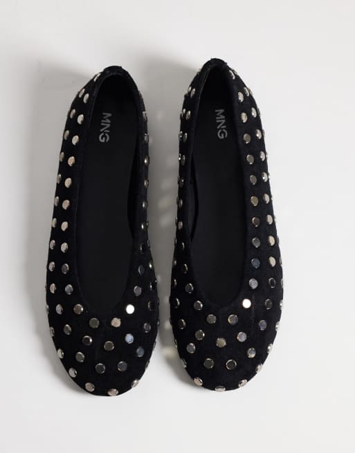 Mango Teen studded ballet flat in black, 2 of 4
