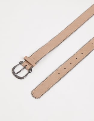 Mango Teen Studded Belt With Detailing In Neutral