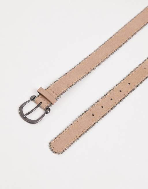 Mango Teen studded belt with detailing in tan , 2 of 3