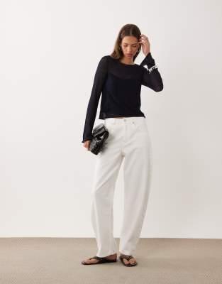 Mango Teen Sweater With Flared Sleeves In Navy
