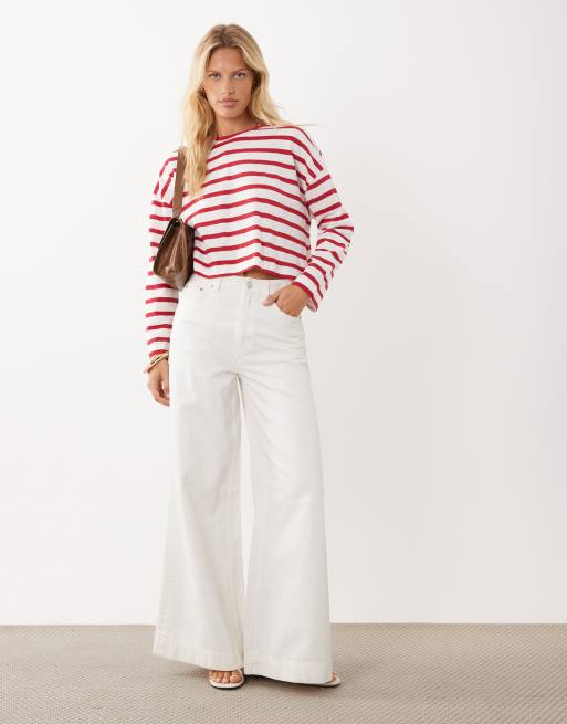 Mango Teen T-shirt a maniche lunghe a righe rosse, 4 di 4