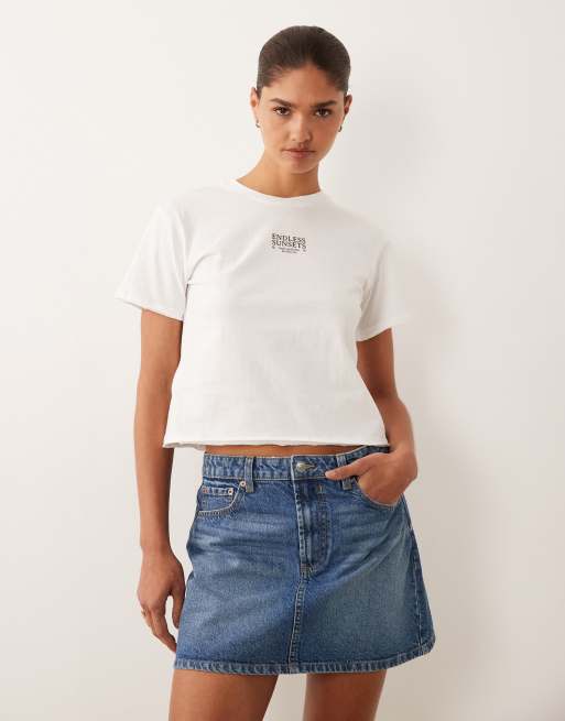 Mango - Teen - T-shirt baby bianca con grafica, 4 di 4