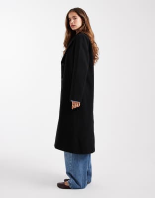 Mango Teen Tailored Maxi Coat In Black