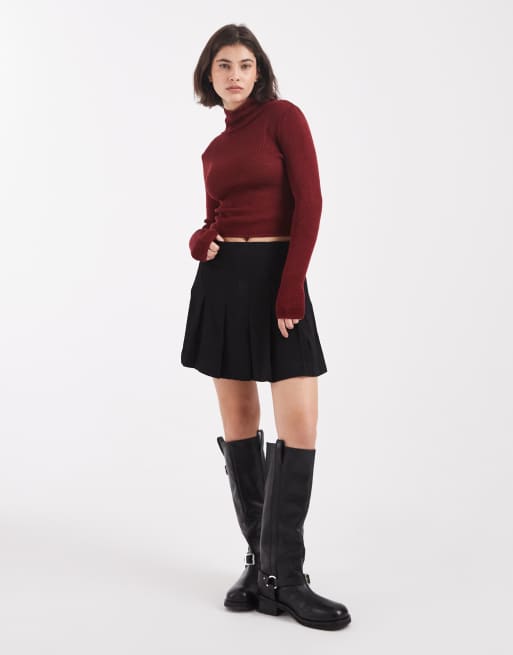 Mango Teen tailored skort in black , 2 of 5