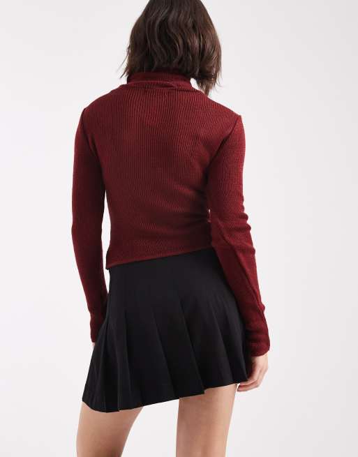 Mango Teen tailored skort in black , 4 of 5