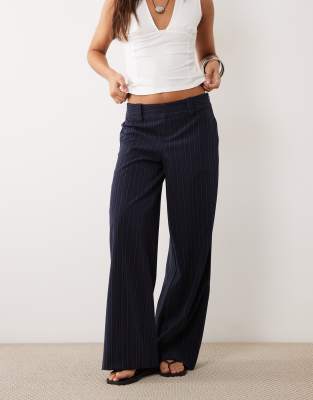 Mango Teen Tailored Straight Pants In Navy