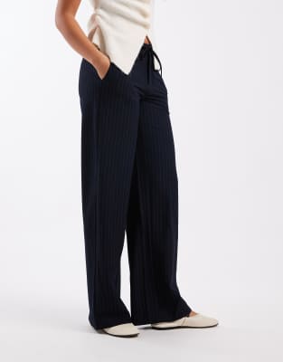 Mango Teen Tailored Wide Leg Pants In Blue