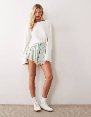 Mango Teen Tie Side Sweater In White