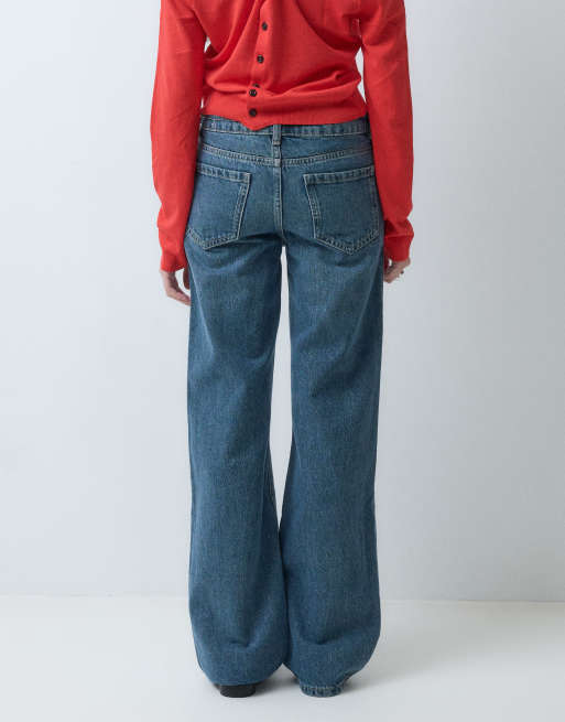 Mango Teen tie waist straight jean in light blue, 4 of 5