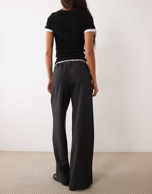 Mango Teen tie waist tailored straight trouser in charcoal, 3 of 5