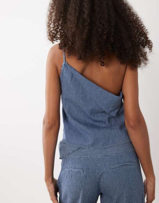Mango - Teen - Top d'ensemble sans manches asymétrique à rayures - Bleu, 4 de 4