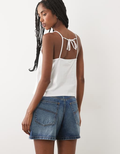 Mango Teen - Top dos nu en pur coton à ornements - Blanc, 4 de 4