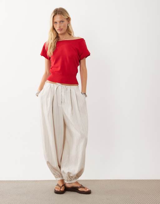 Mango Teen top in maglia a maniche corte con vita stretta rosso, 2 di 4