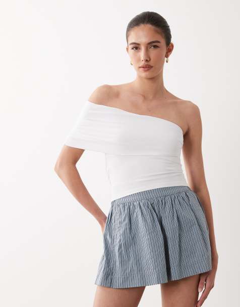 Mango - Teen - Top monospalla in misto cotone bianco - view 1