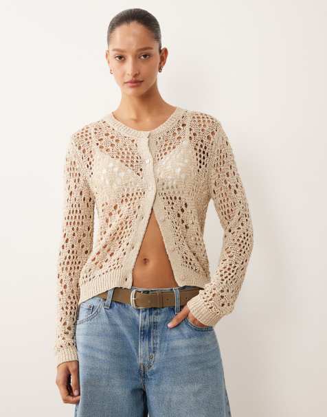 Mango - Teen - Top senza maniche in maglia color crema con scollo rotondo e allacciatura sul davanti - view 1