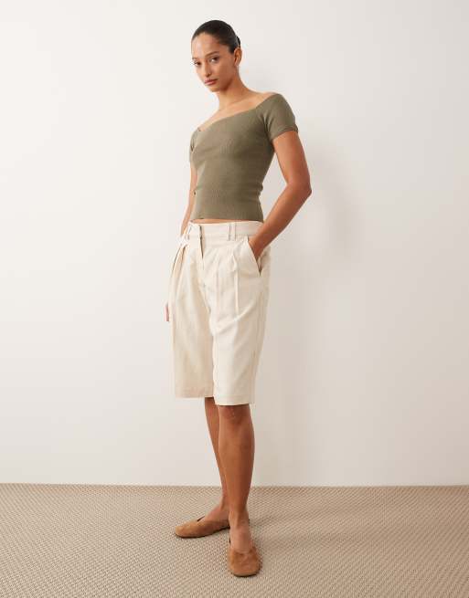 Mango – Teen – Top z odsłoniętymi ramionami w kolorze khaki, 3 z 4