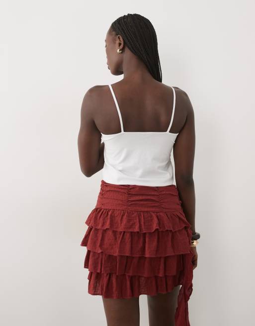 Mango Teen topp med ringdetalj i vitt, 3 av 4