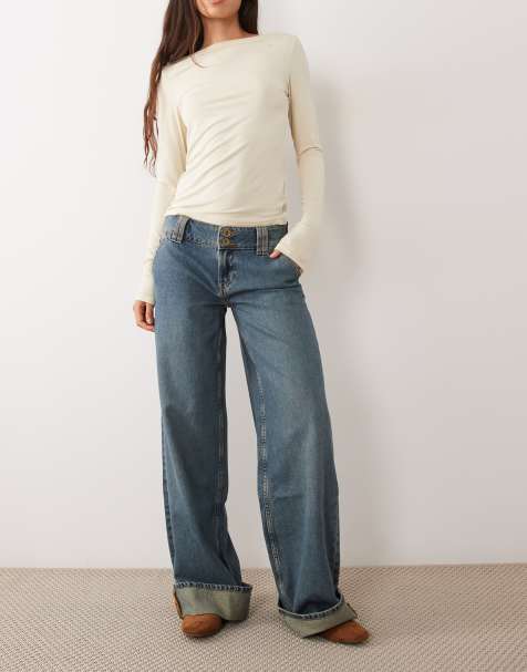 Mango Teen turn up jean in dark blue - view 1