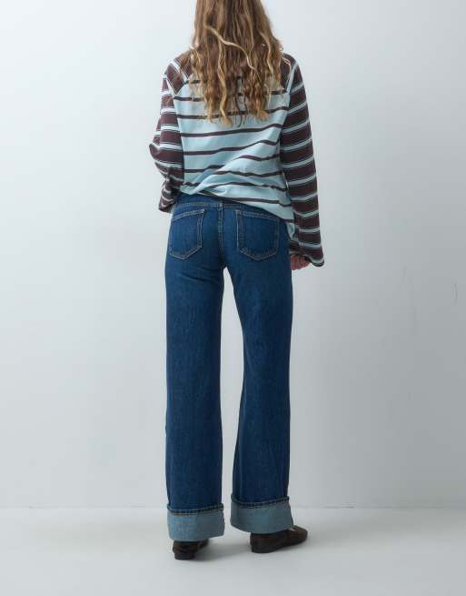 Mango Teen turn up straight jean in dark blue, 3 of 5