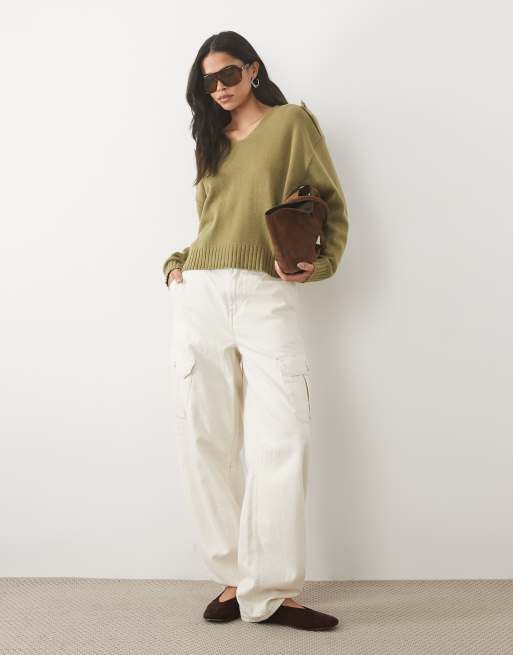 Mango Teen utility shoulder detail jumper in khaki, 2 of 4