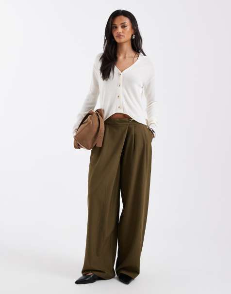 Mango Teen v neck knitted cardigan in cream - view 1